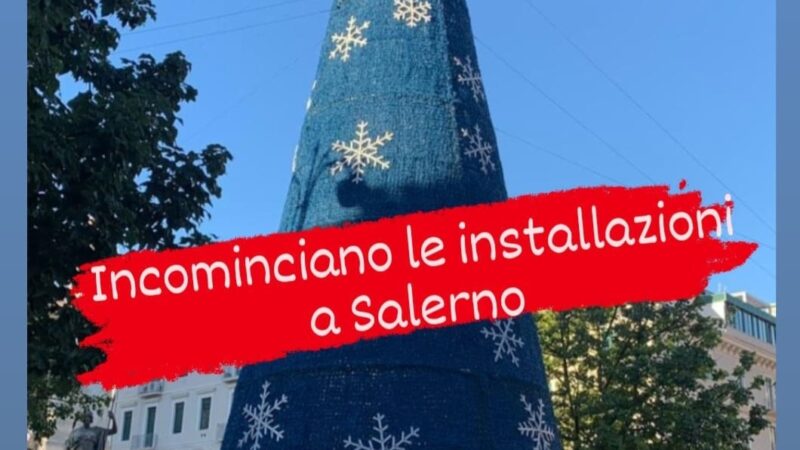 E’ partita l’installazione delle Luminarie di Salerno