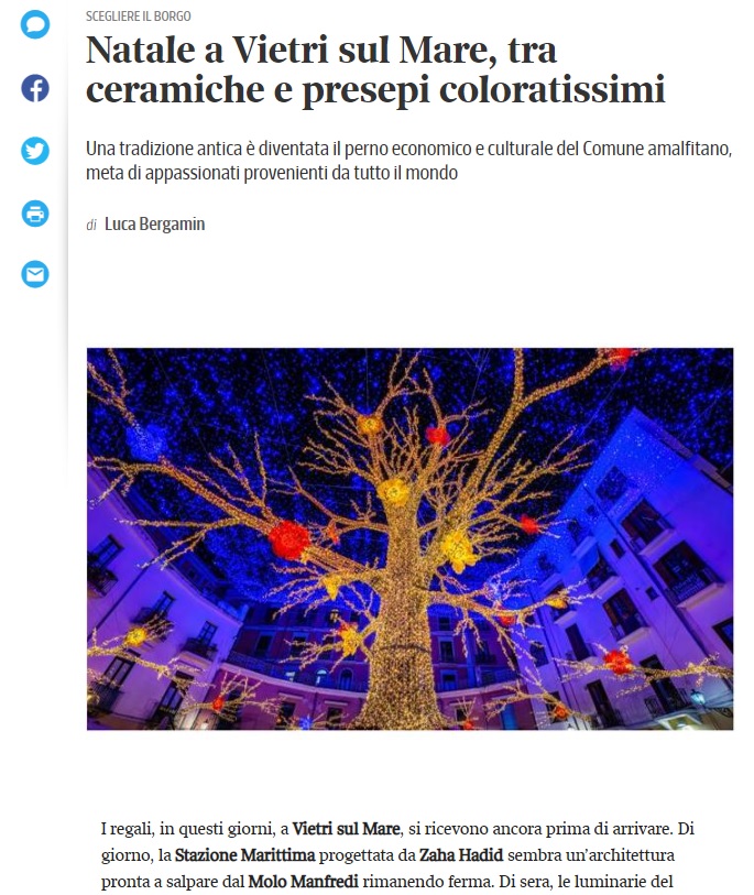 Natale a Vietri sul Mare, tra ceramiche e presepi coloratissimi