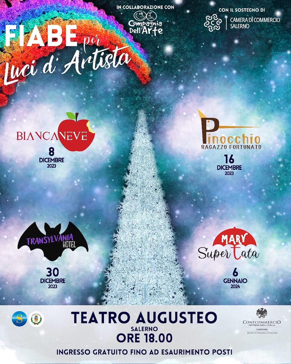 Rassegna teatrale Fiabe d’Artista: 8 dicembre all’Augusteo in scena “Biancaneve”