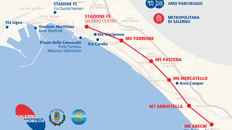 Orari ufficiali Metropolitana di Salerno durante le Luminarie 2023/2024