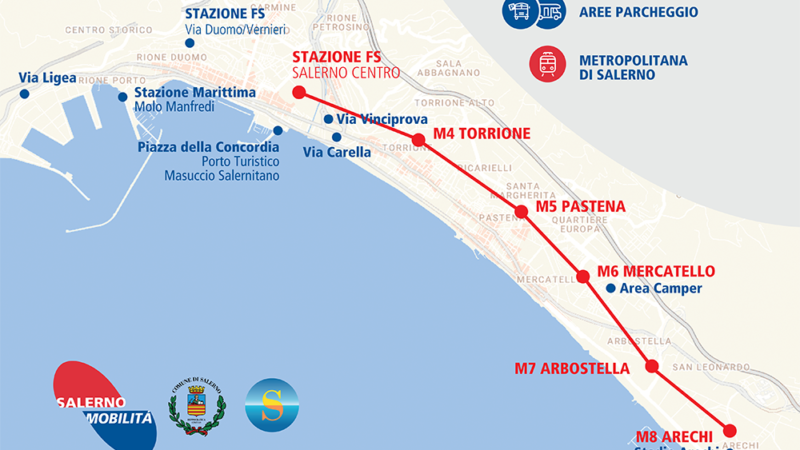 Per le Luci d’Artista Salerno 2024/2025 potenziate le corse delle metropolitana
