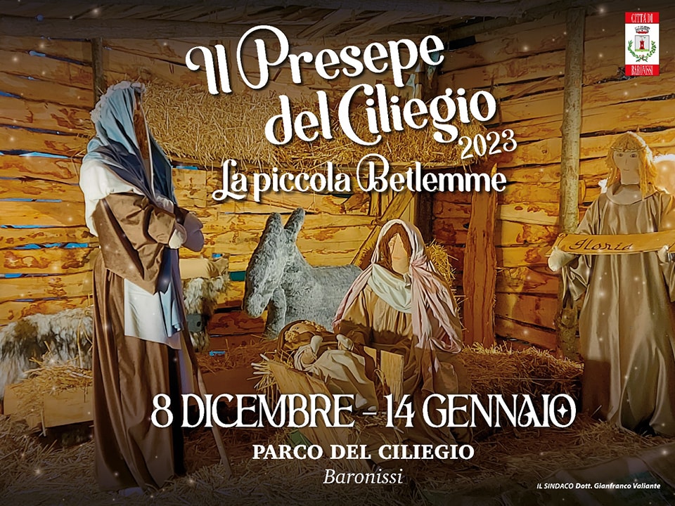 Baronissi (SA): dall’8 dicembre 2023 al 14 gennaio 2024 apre il Presepe del Ciliegio